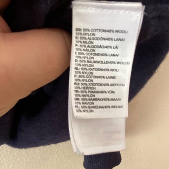 The North Face X Large Pullover Quarter Zip Cotton Wool Blend Blue Long Sleeve - Picture 8 of 9